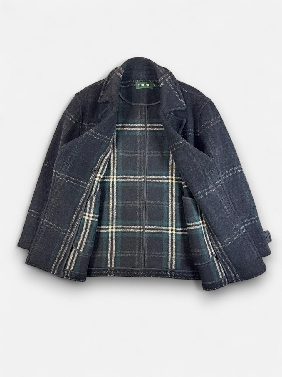Beanpole Checked Wool Double-Breasted Coat